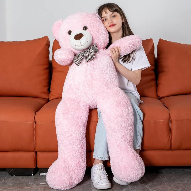 MorisMos Giant Teddy Bear Stuffed Animals Purple Plush Toy for Girlfriend Kids Christmas Valentine's Day Birthday (Pink, 47 Inches)