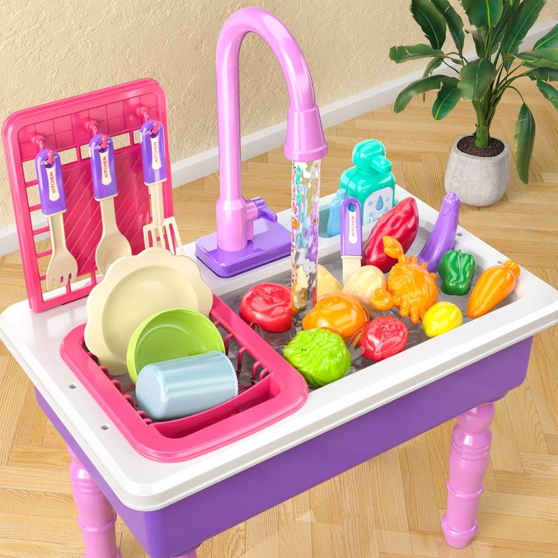 Automatic Circulating Water Sink toys Warm Water Color Changing Kitchen Toys Indoor Outdoor Toys Kitchen Toys, Christmas Gift, Birthday Gift