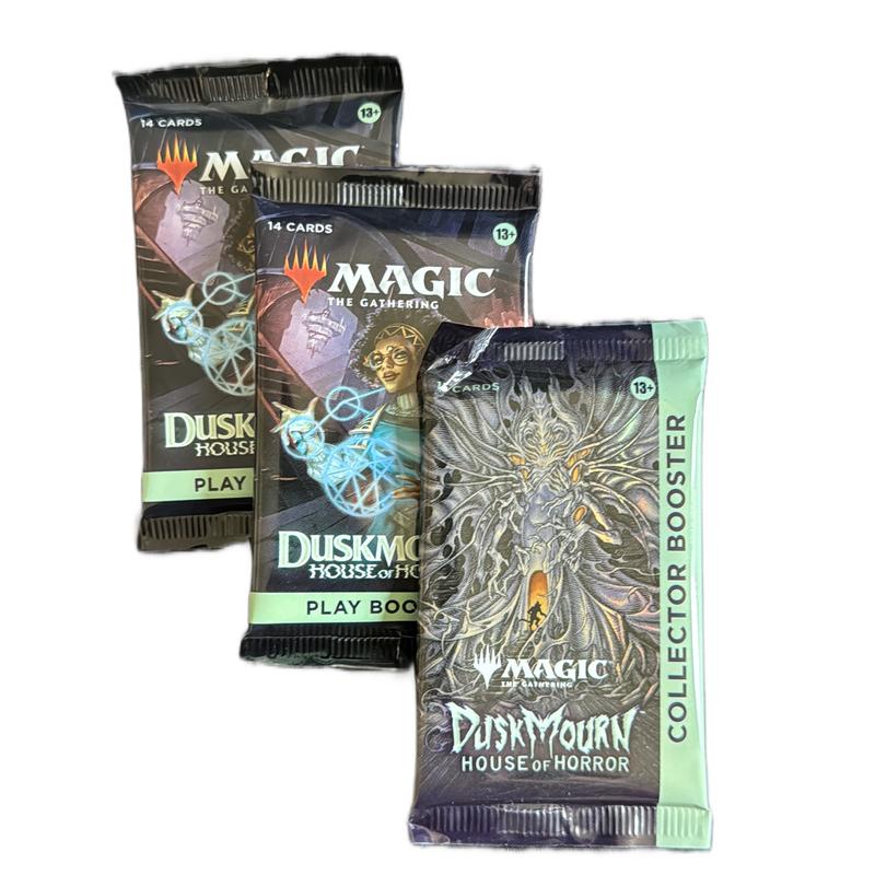 1x CB & 3x Play  2x CB & 6x Play - Duskmourn: House of Horror - Combo Pack - (DSK)  - Magic the Gathering (Pre-sale - arrive no earlier than 9 20)