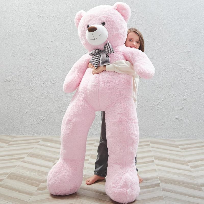 MorisMos Giant Teddy Bear Stuffed Animals Purple Plush Toy for Girlfriend Kids Christmas Valentine's Day Birthday (Pink, 47 Inches)