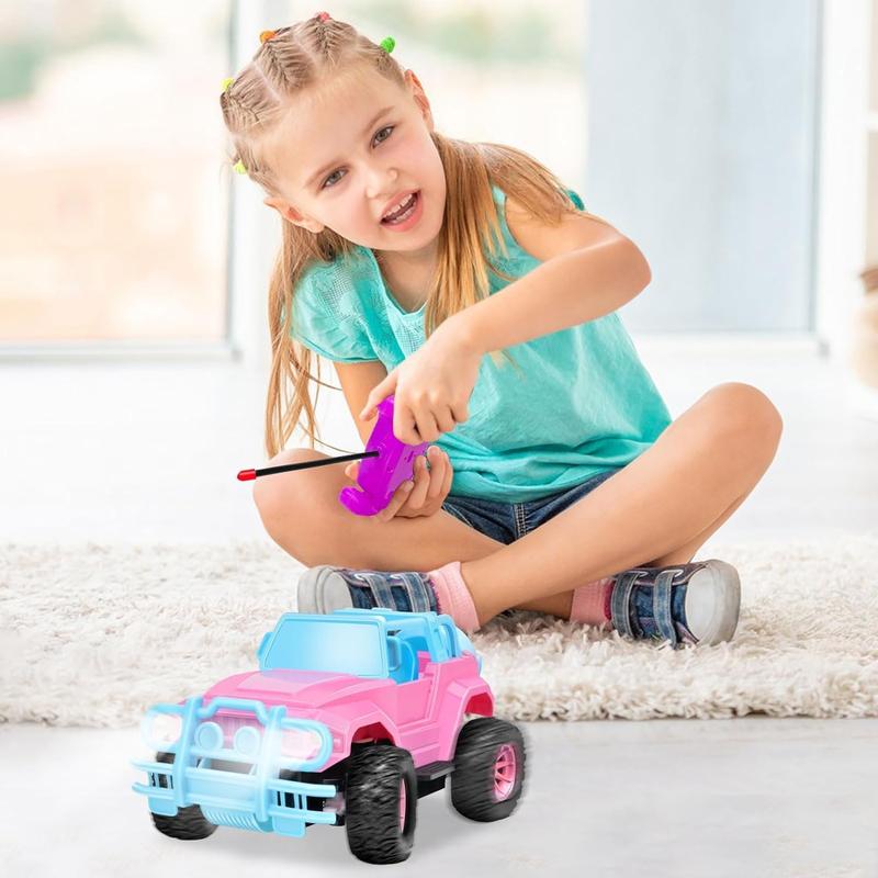 Remote Control Car for Kids, 1:20 Scale Rc Trucks for Girls Age 4-7, Pink Rc Cars Toys for Ages 5-7 8-13 Boys Girls Birthday Gift, Off Road Trucks with Mini Doll & DIY Sticker