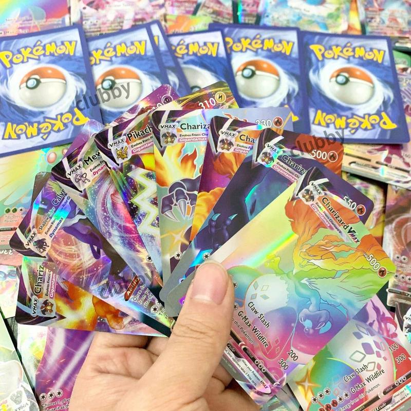 Set of 100 Pokemon TCG Rare Charizard Vmax Gx Rainbow Cards Children's Toys