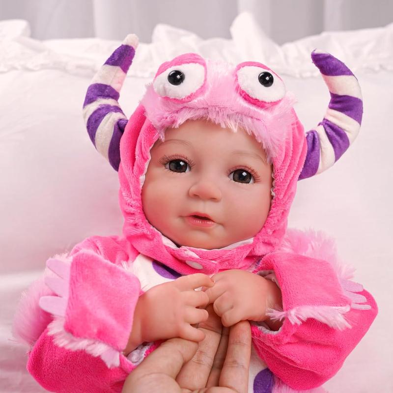 BABESIDE Lifelike Reborn Baby Dolls Leon - 20 Inch Soft Body Realistic Newborn Baby Dolls Childlike Real Life Baby Dolls Girl with Dinosaur Clothes Accessories Gift for Kids Age 3+