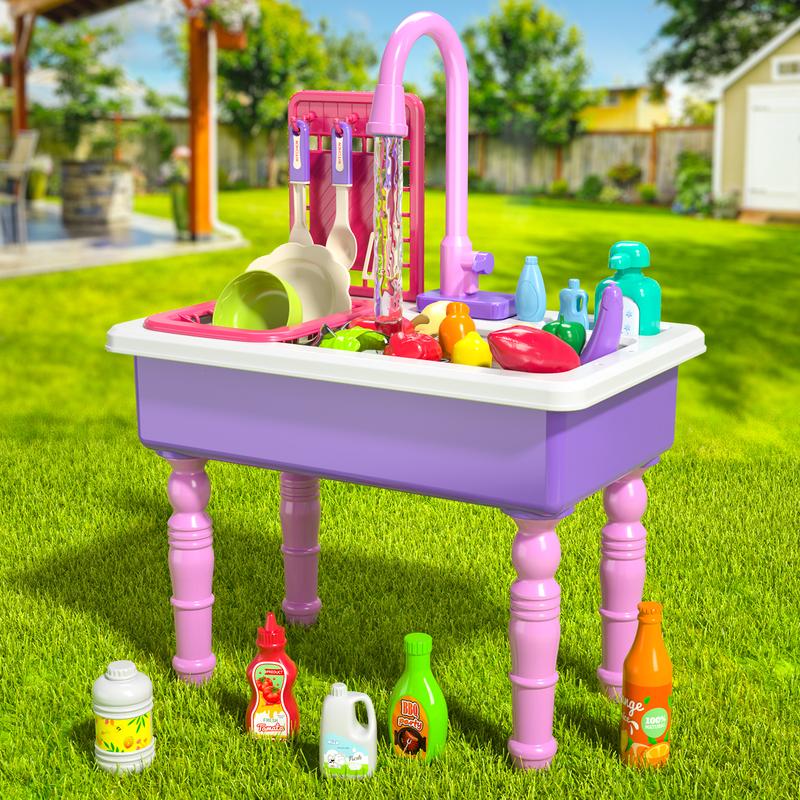 Automatic Circulating Water Sink toys Warm Water Color Changing Kitchen Toys Indoor Outdoor Toys Kitchen Toys, Christmas Gift, Birthday Gift