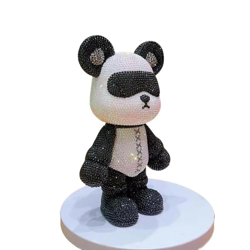 DIY Diamond-Studded Panda-Colored Bear Ornament - 9 Inches High diy diamond