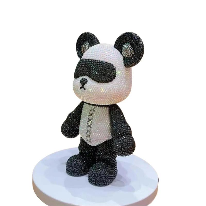 DIY Diamond-Studded Panda-Colored Bear Ornament - 9 Inches High diy diamond