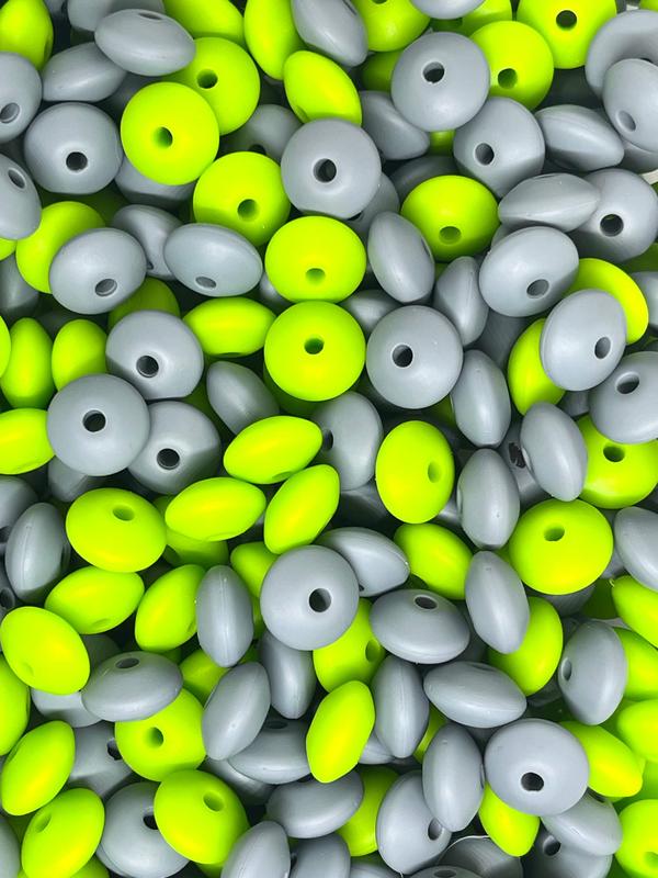 Lentil Silicone Beads - Mix 9 | Silicone Focal Beads | Colorful Beads | Bead Shop | DIY Craft | DIY Supplies