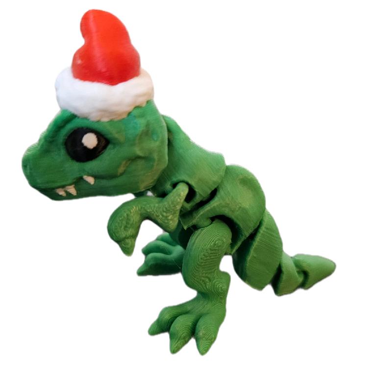 T-Rex Santa articulated 3d printed fidget