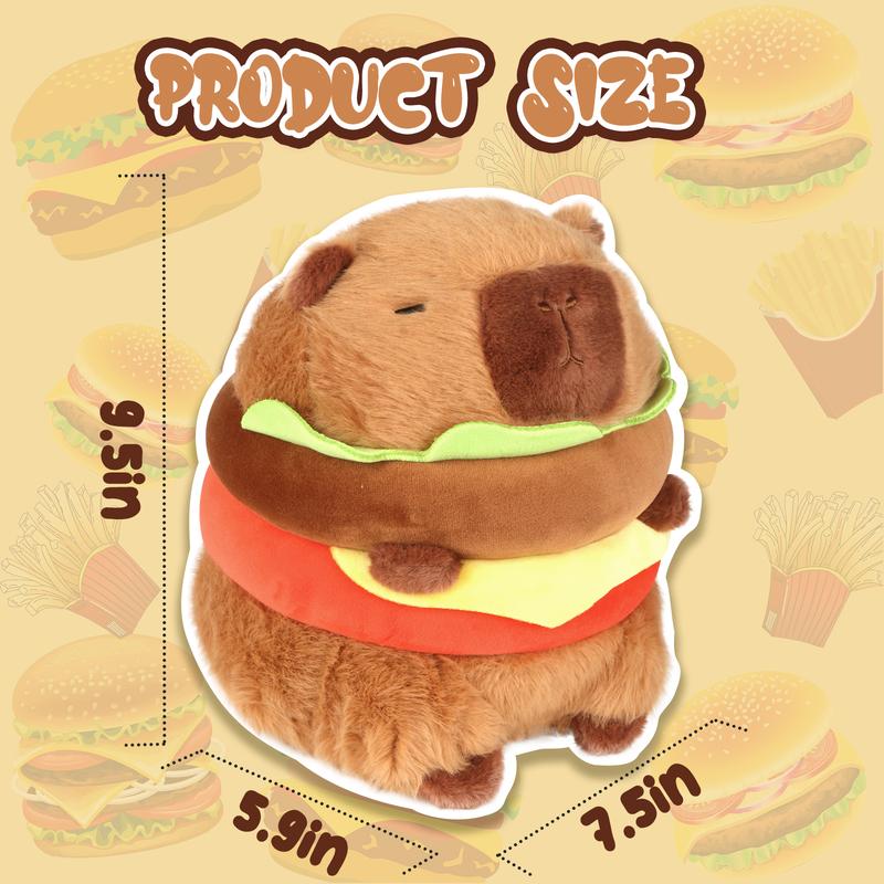 Cute Capybara Stuffed Animal, Capybara Plush Toy, Kawaii Capybara Plush, Hamburger Capybara Stuffed Animal, Hamburger Capybara Plush Toy, Cute Stuffed Animal Cute Animal Pillow stuffed animals