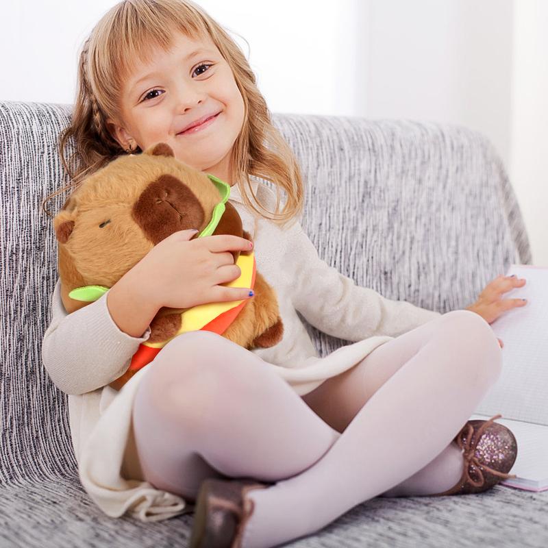 Cute Capybara Stuffed Animal, Capybara Plush Toy, Kawaii Capybara Plush, Hamburger Capybara Stuffed Animal, Hamburger Capybara Plush Toy, Cute Stuffed Animal Cute Animal Pillow stuffed animals