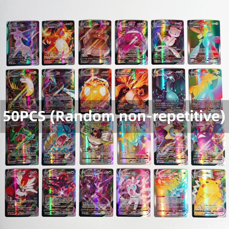 Set of 100 Pokemon TCG Rare Charizard Vmax Gx Rainbow Cards Children's Toys