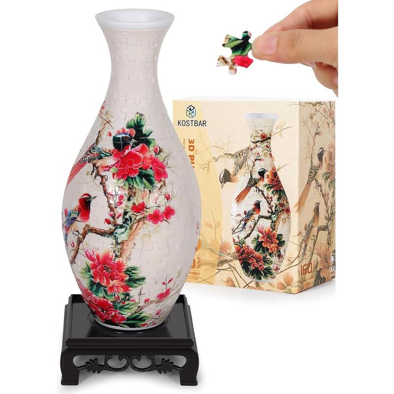 3D Puzzles for Adults, 160 Pieces 3D Puzzle Vase for Flowers, Unique Arts and Crafts for Adults, Unique Housewarning Gifts for Women & Men, Plastic Puzzle Vase for Home and Office Decor