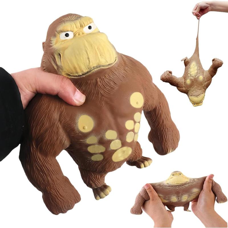 Squeeze Toy, Squishy Monkey Toy,Stretchy Glue-Sand Filled Rubber Gorilla,Elastic Stretchable, Autism,Decompression Toy for Adults and Children Animal for,Gift for Christmas, (Medium Edition)