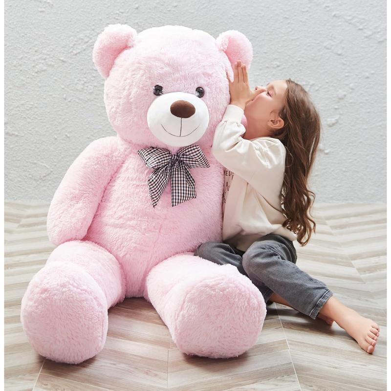 MorisMos Giant Teddy Bear Stuffed Animals Purple Plush Toy for Girlfriend Kids Christmas Valentine's Day Birthday (Pink, 47 Inches)