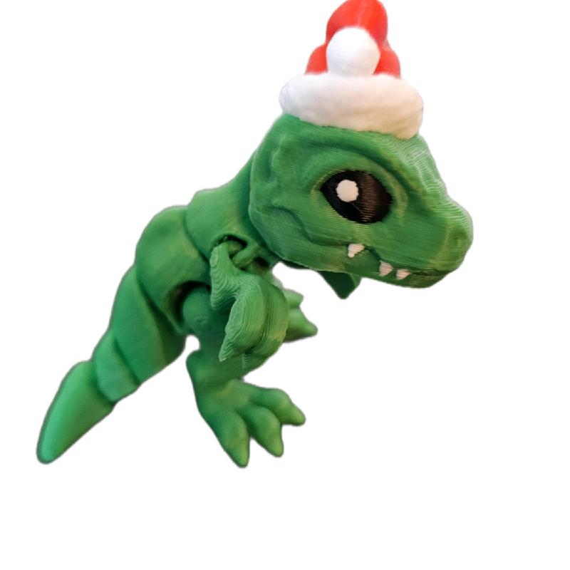 T-Rex Santa articulated 3d printed fidget