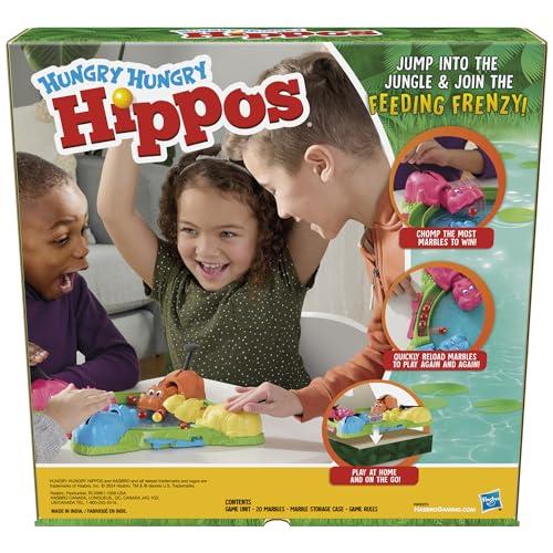 Hungry Hungry Hippos Game for Preschoolers | Instant Marble Relaunch, Easy Set-Up & Storage| Ages 4 and Up | 2 to 4 Players | Kids Games