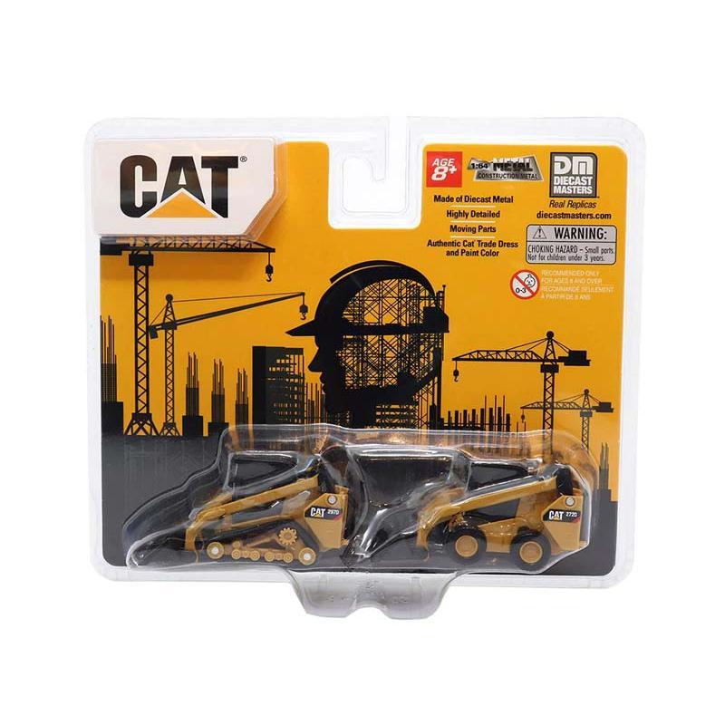 CAT Caterpillar 272D2 Skid Steer Loader & CAT 297D2 Compact Track Loader Twin Pack 1:64 Scale Model - Diecast Masters 84647CS