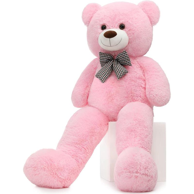 MorisMos Giant Teddy Bear Stuffed Animals Purple Plush Toy for Girlfriend Kids Christmas Valentine's Day Birthday (Pink, 47 Inches)