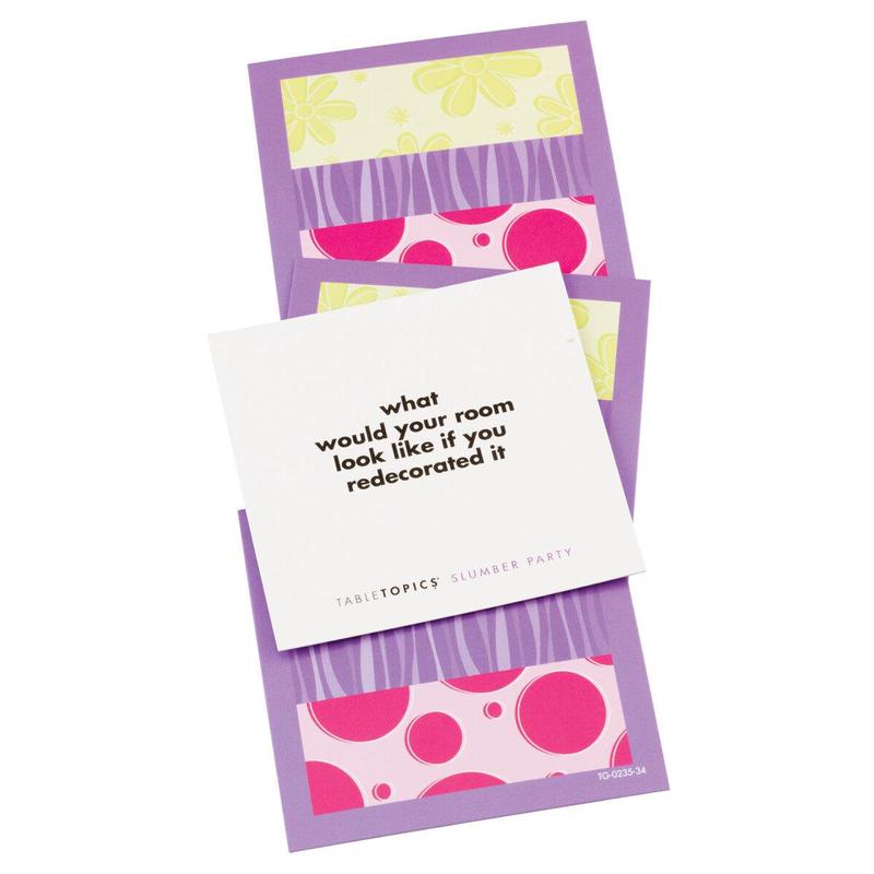 TableTopics to GO Slumber Party - 40 Fun Thought Provoking Conversation Cards for Girls. Gifts for Girls, Daughters, and Granddaughters - Fun Question Game for Girls Sleepover Activities