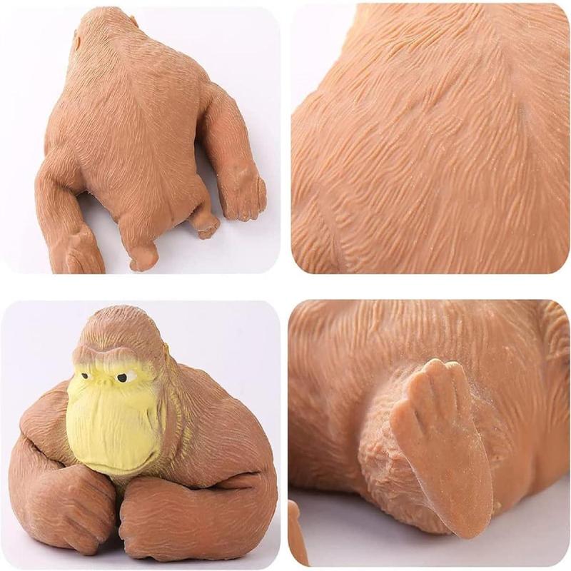 Squeeze Toy, Squishy Monkey Toy,Stretchy Glue-Sand Filled Rubber Gorilla,Elastic Stretchable, Autism,Decompression Toy for Adults and Children Animal for,Gift for Christmas, (Medium Edition)