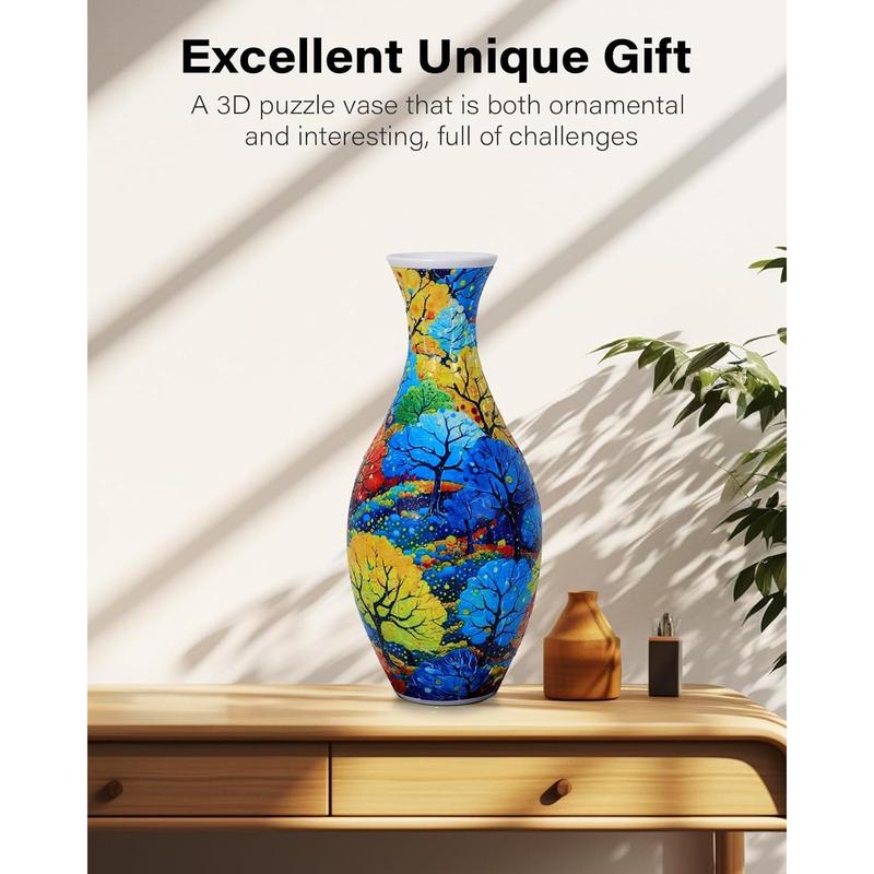 3D Puzzles for Adults, 160 Pieces 3D Puzzle Vase for Flowers, Unique Arts and Crafts for Adults, Unique Housewarning Gifts for Women & Men, Plastic Puzzle Vase for Home and Office Decor