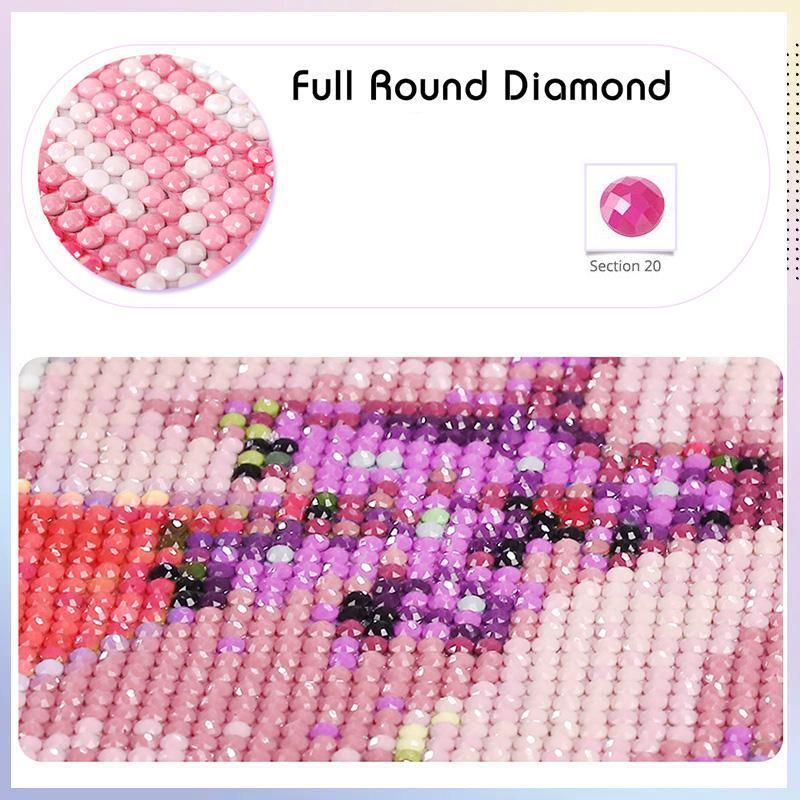 Disney Stitch & Vase & Flower Pattern DIY Diamond Art Colorful Painting Kit without Frame, 1 Set DIY 5D Diamond Decor Painting, DIY Wall Art Decor for Home