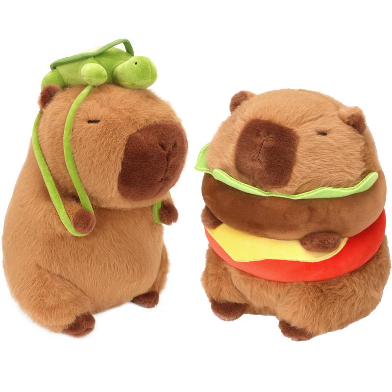 Cute Capybara Stuffed Animal, Capybara Plush Toy, Kawaii Capybara Plush, Hamburger Capybara Stuffed Animal, Hamburger Capybara Plush Toy, Cute Stuffed Animal Cute Animal Pillow stuffed animals