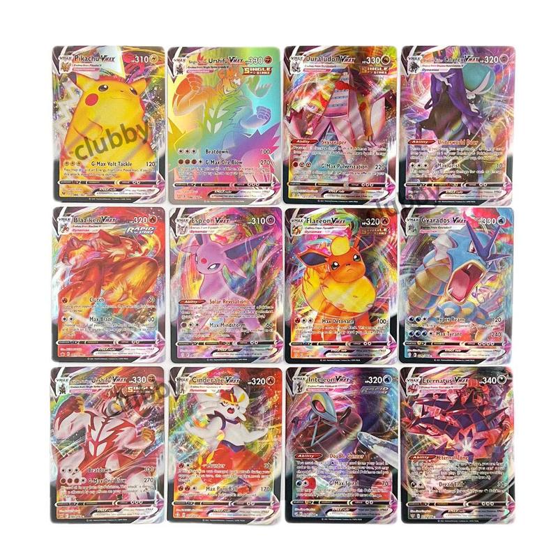 Set of 100 Pokemon TCG Rare Charizard Vmax Gx Rainbow Cards Children's Toys