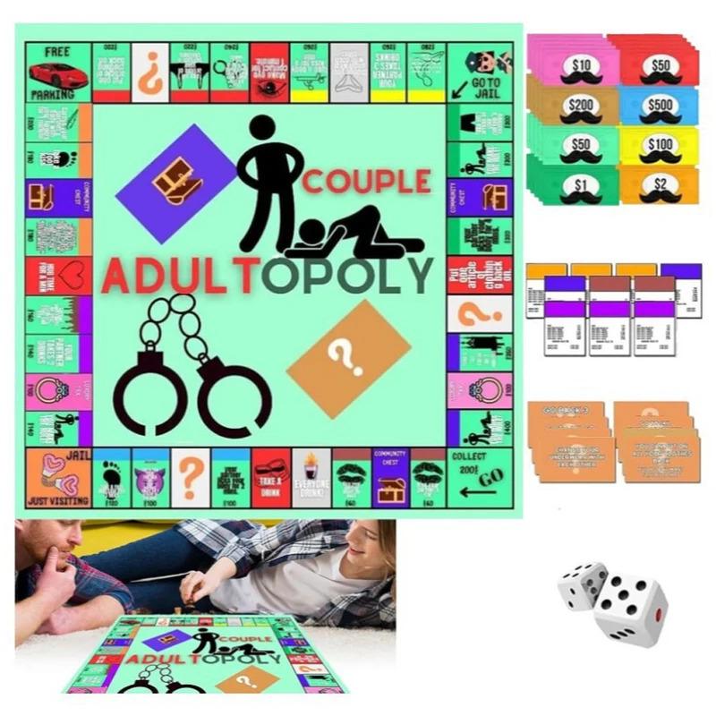 Adultopoly Board Game Couple Board Game Interactive Date Night Couple Game Relationship Card Game for Boyfriend Girlfriend