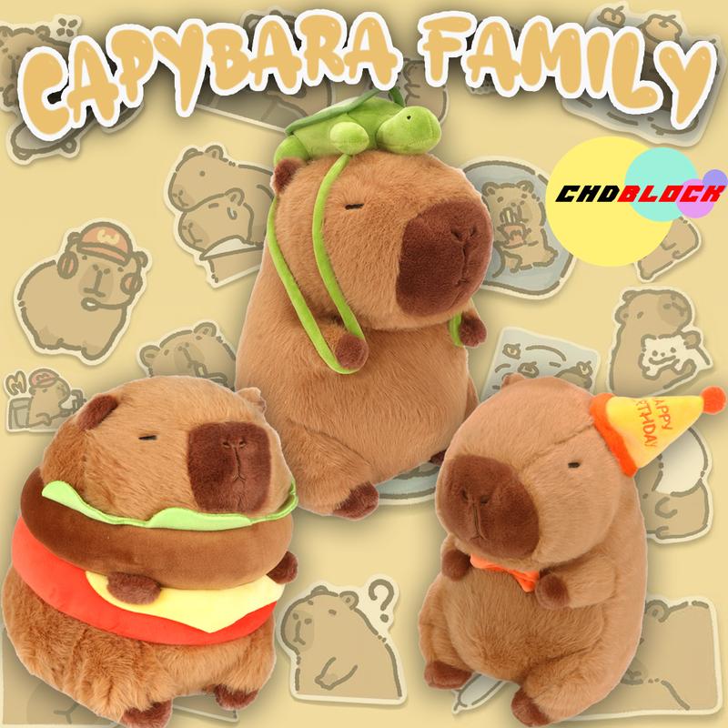 Cute Capybara Stuffed Animal, Capybara Plush Toy, Kawaii Capybara Plush, Hamburger Capybara Stuffed Animal, Hamburger Capybara Plush Toy, Cute Stuffed Animal Cute Animal Pillow stuffed animals