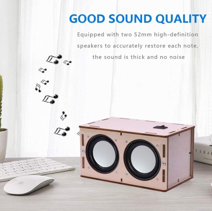 DIY Bluetooth Speaker Box Kit Electronic Sound Amplifier - Build Your Own Portable Wood Case Bluetooth Speaker Sound - Science Experiment and STEM Learning for Kids, Teens and Adults