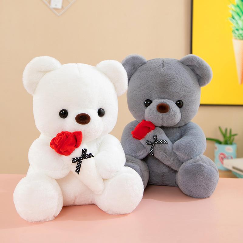 1pcs Cute Rose Bear Doll Hug Bear Plush Toy Doll Valentine's Day Confession Gift Girl Birthday Gift Christmas New Year Gift