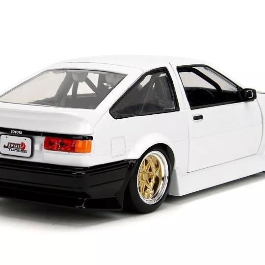 Jada 1:24 Toyota Trueno AE86 - White with Black Hood - JDM Tuners