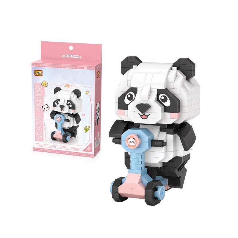 320pcs Cartoon Panda Design Building Block Toy Set, Miniature Building Block Set, Model Toy Desktop Ornaments