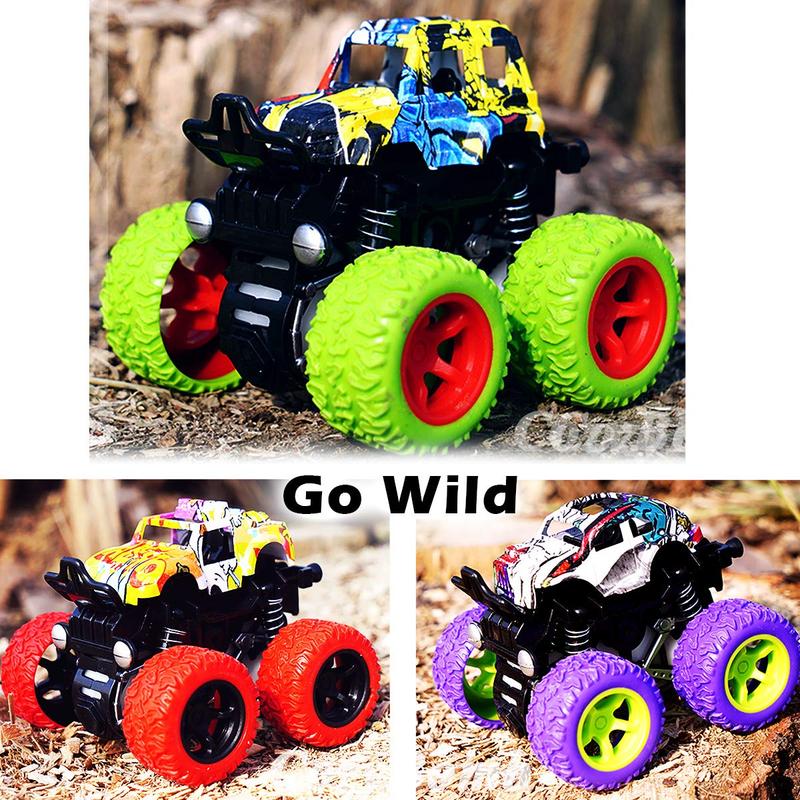 Monster Trucks Toys for Boys - Friction Powered 3-Pack Mini Push and Go Car Truck Playset for Boys Girls Gifts for Kids Birthday Christmas