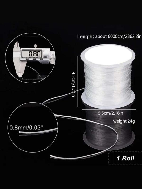 0.8mm Elastic String, 60m 196 Ft Stretchy Polyester Threads, Bracelet Cord, Bead Thread Cord, Elastic Thread, Diy Jewelry Accessories