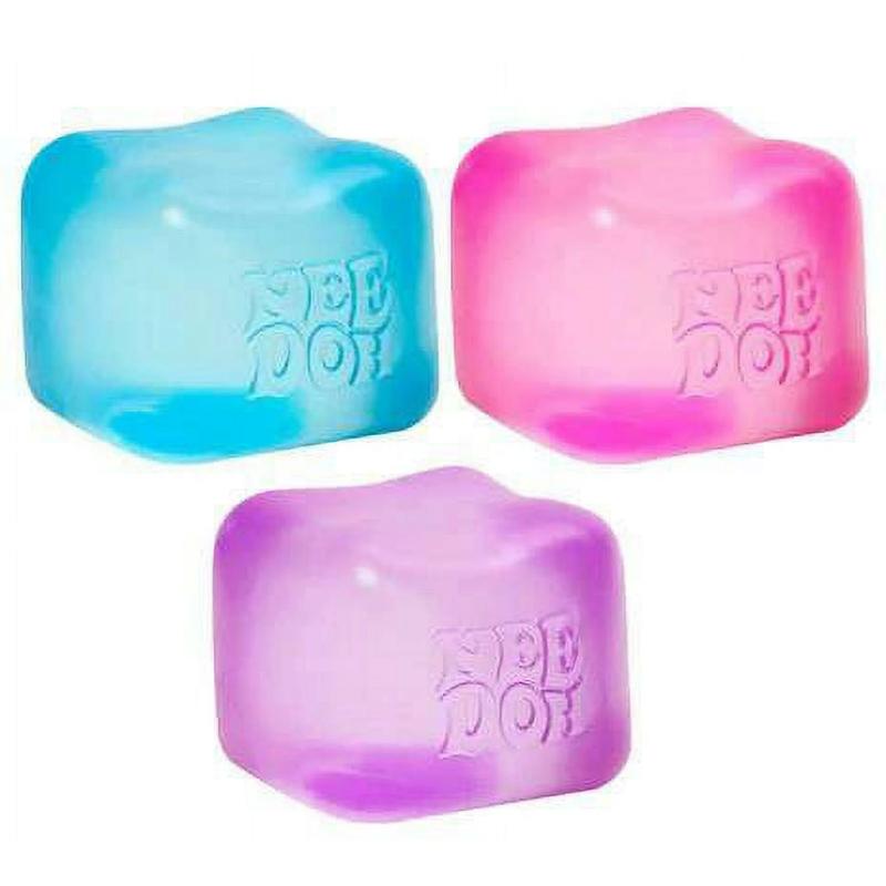 NeeDoh Nice Cube Blue, Pink & Purple Set of 3 Stress Balls schylling toys