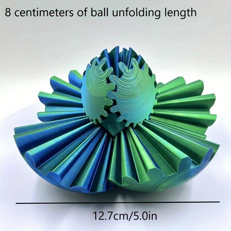 3D Printed Gear Ball Fidget Spinner - Stress Relief Kinetic Desk Toy - Handheld Rotating Spherical Puzzle for Finger Joint Exercise and Play Decoration - Durable Plastic Construction