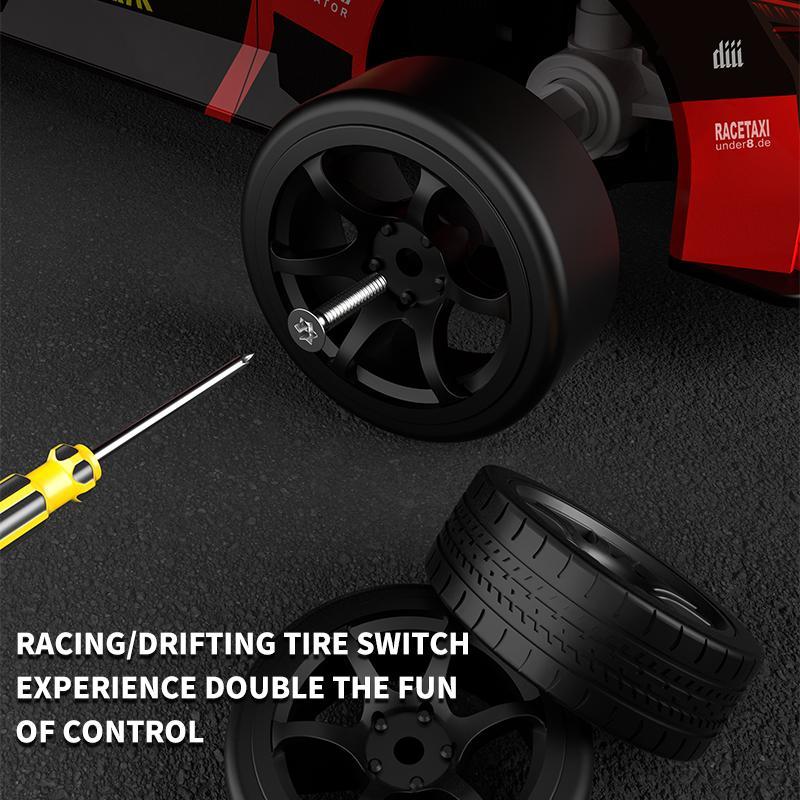 Remote Control Car Toy, All Terrain Off-road RC Car, 4WD Drift High Speed Vehicle, Colorful Led Lights, Wear Resistance Tires, Road Gripping Car Toy, Birthday Racing Truck Toys Gift for Beginners, Remote Control Toys