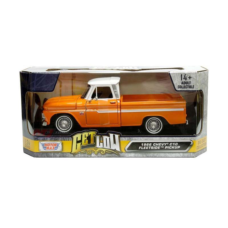 1966 Chevrolet C10 Fleetside Pickup – Copper Orange (Get Low) Diecast 1:24 Scale Model - Motormax 79034COP