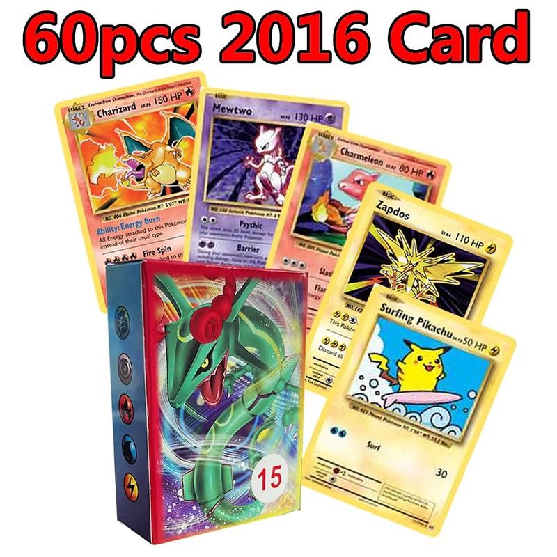 Pokemon Card Set of 60 Rayquaza Charizard MEGA GX flash cards trainer, children's toys