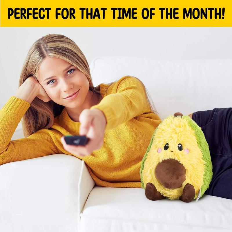 Avocado Microwavable Heating Pad 1.5 lbs - Cute Soft Cozy Pillow Plush Heatable Warm Stuffed Animal - Adorable Hot and Cold Plush Food Toy - Avocado Gift