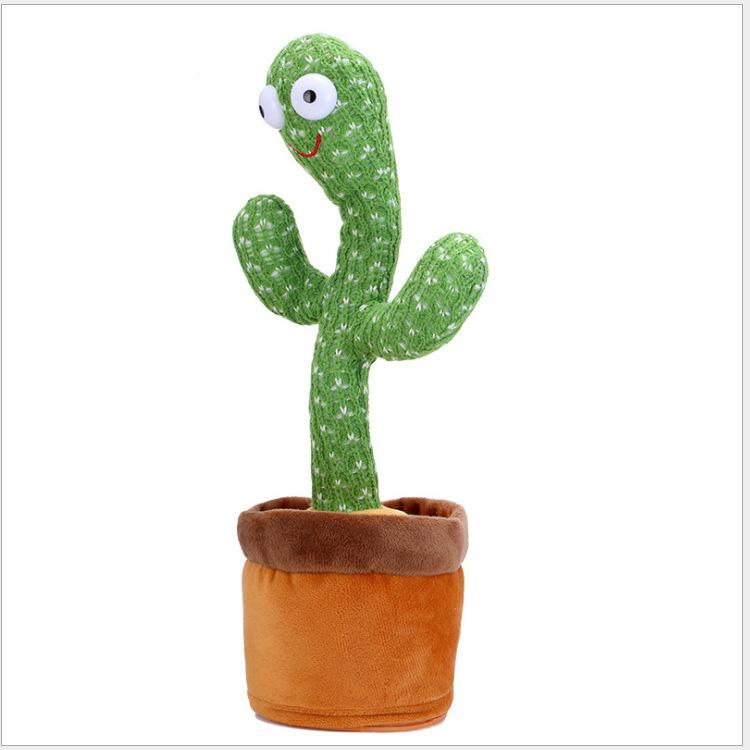 Prank Toy - Prank Dancing Talking Cactus Imitation Toy, Talking Repeat Singing Sunshine Cactus Toy 120 Pieces Song 15 Seconds Record Your Voice Sing+Dance+Record+LED