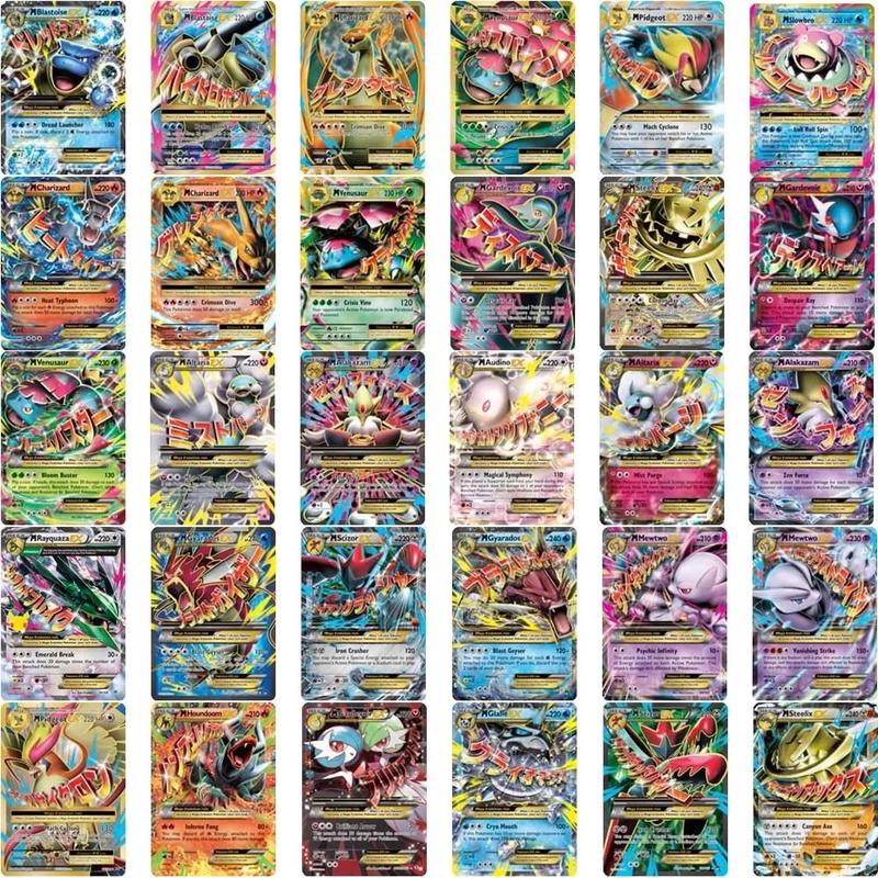 Pokemon Card Set of 60 Rayquaza Charizard MEGA GX flash cards trainer, children's toys