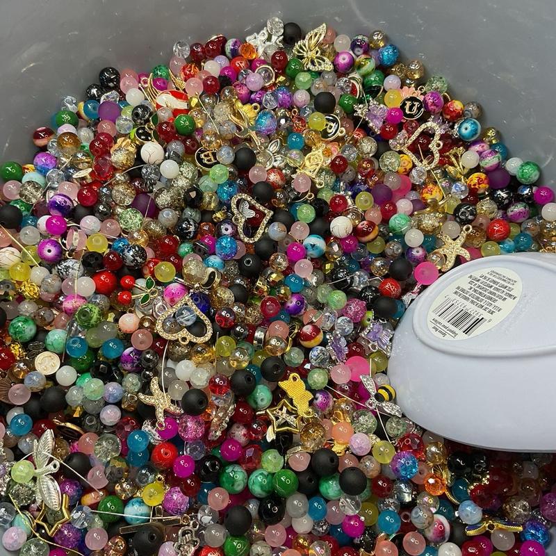 Scoop of Mixed Glass Beads for Jewelry Making and Crafts