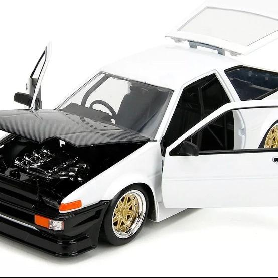 Jada 1:24 Toyota Trueno AE86 - White with Black Hood - JDM Tuners