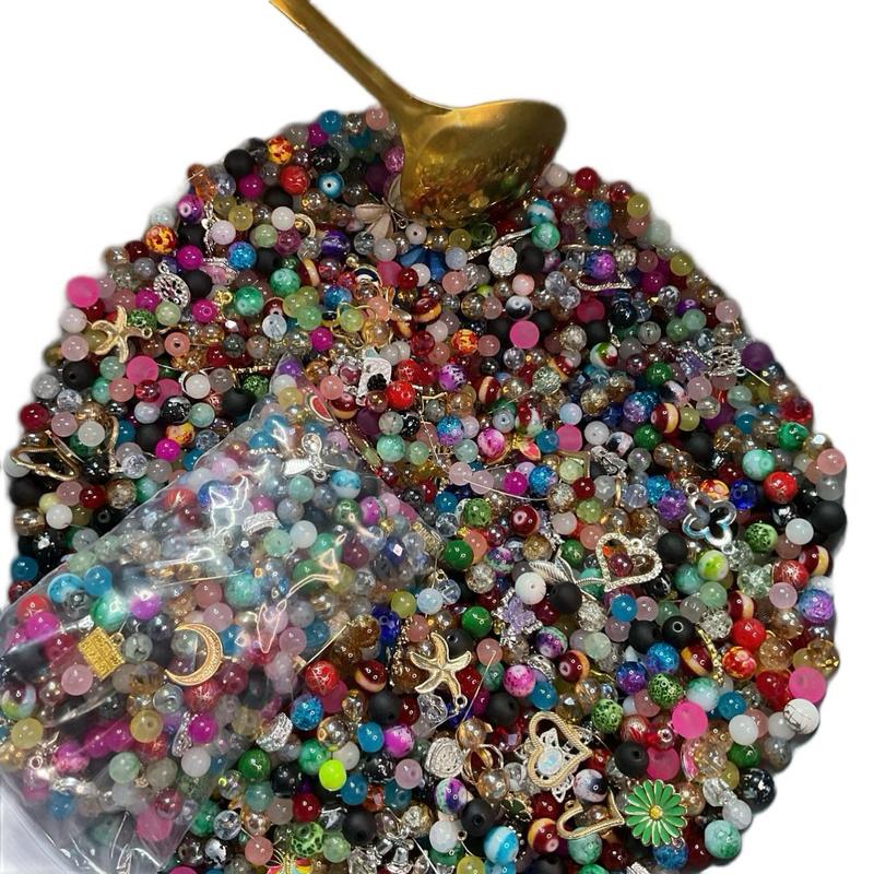 Scoop of Mixed Glass Beads for Jewelry Making and Crafts