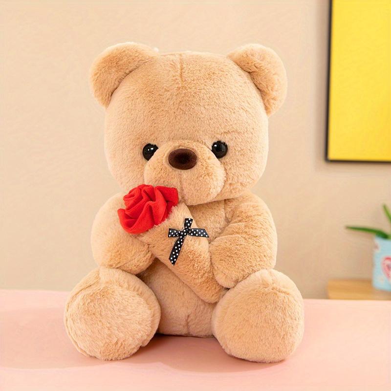 1pcs Cute Rose Bear Doll Hug Bear Plush Toy Doll Valentine's Day Confession Gift Girl Birthday Gift Christmas New Year Gift