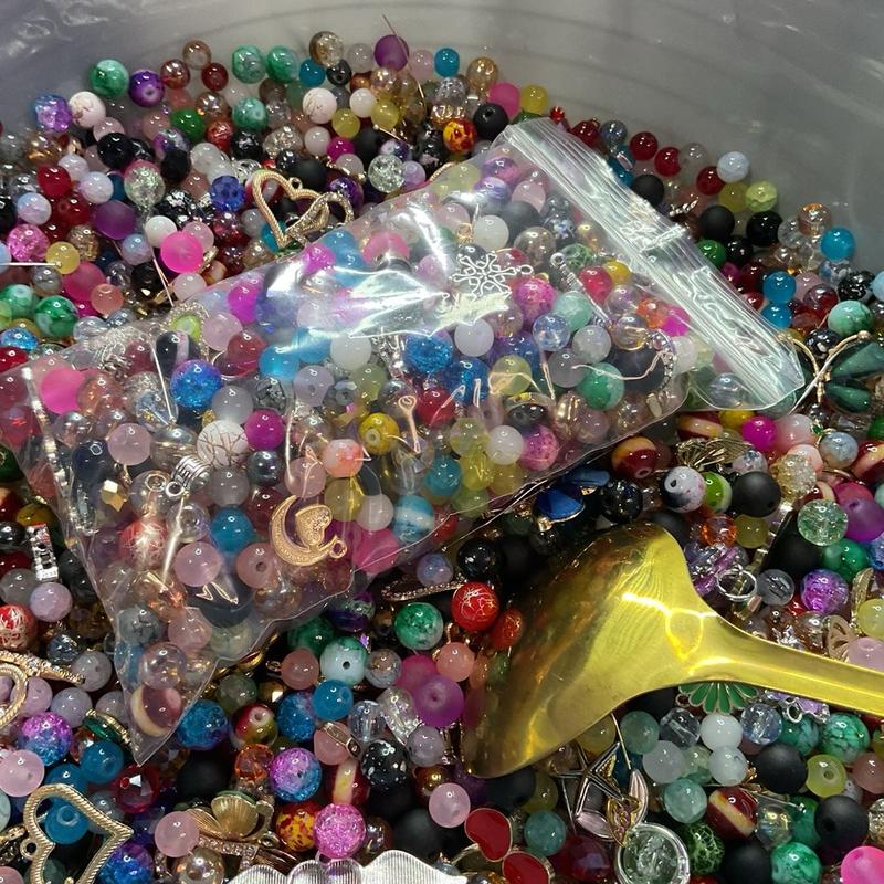 Scoop of Mixed Glass Beads for Jewelry Making and Crafts