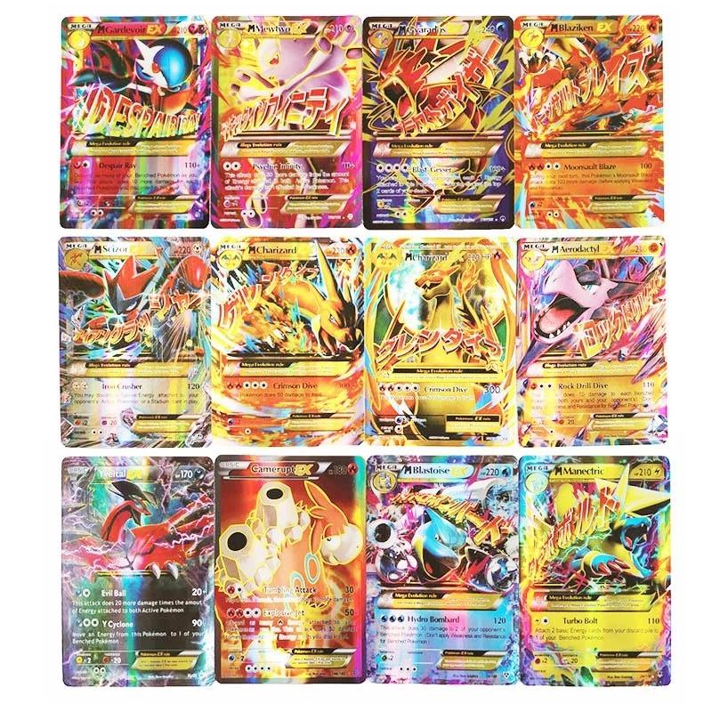 Pokemon Card Set of 60 Rayquaza Charizard MEGA GX flash cards trainer, children's toys